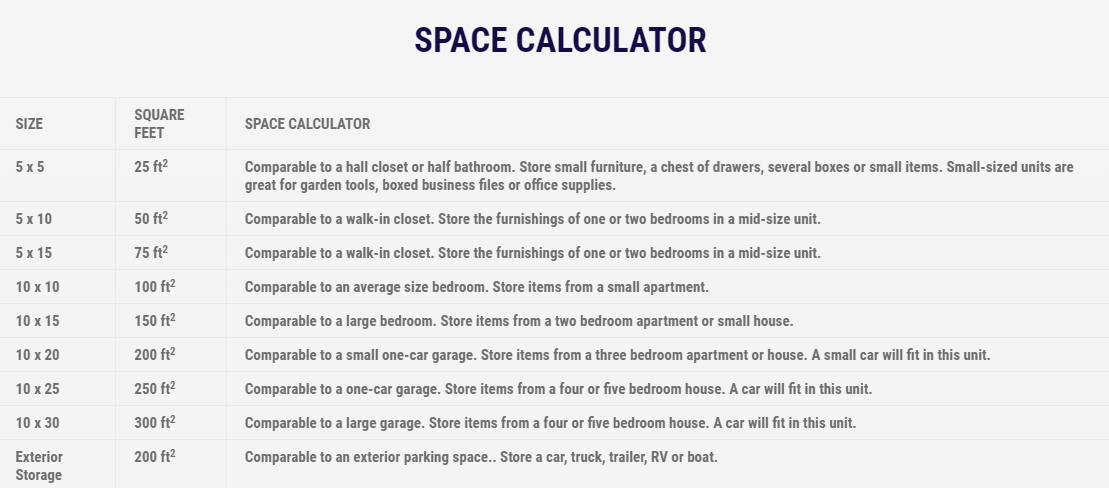 space calculator